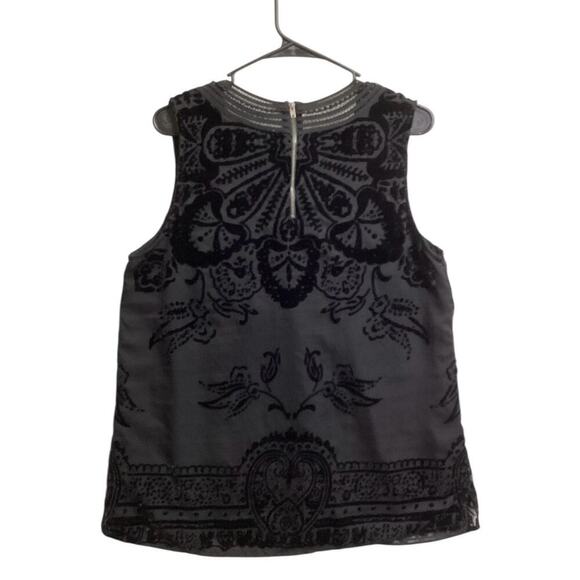 Daniel Rainn  by Anthropologie Shell Black Velvet Burnout Sleeveless  women’s M - Picture 2 of 6
